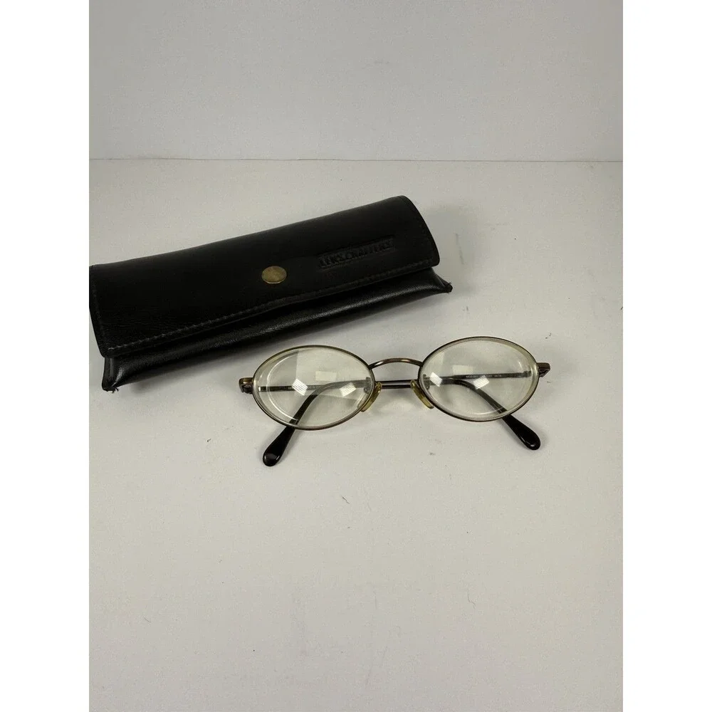 Versus Versace B01 Oval Eyeglasses Frames Brown Italy 49-18 w/ Case